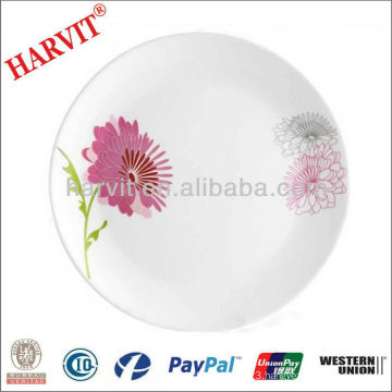 2013 New flower design round opal glass plate